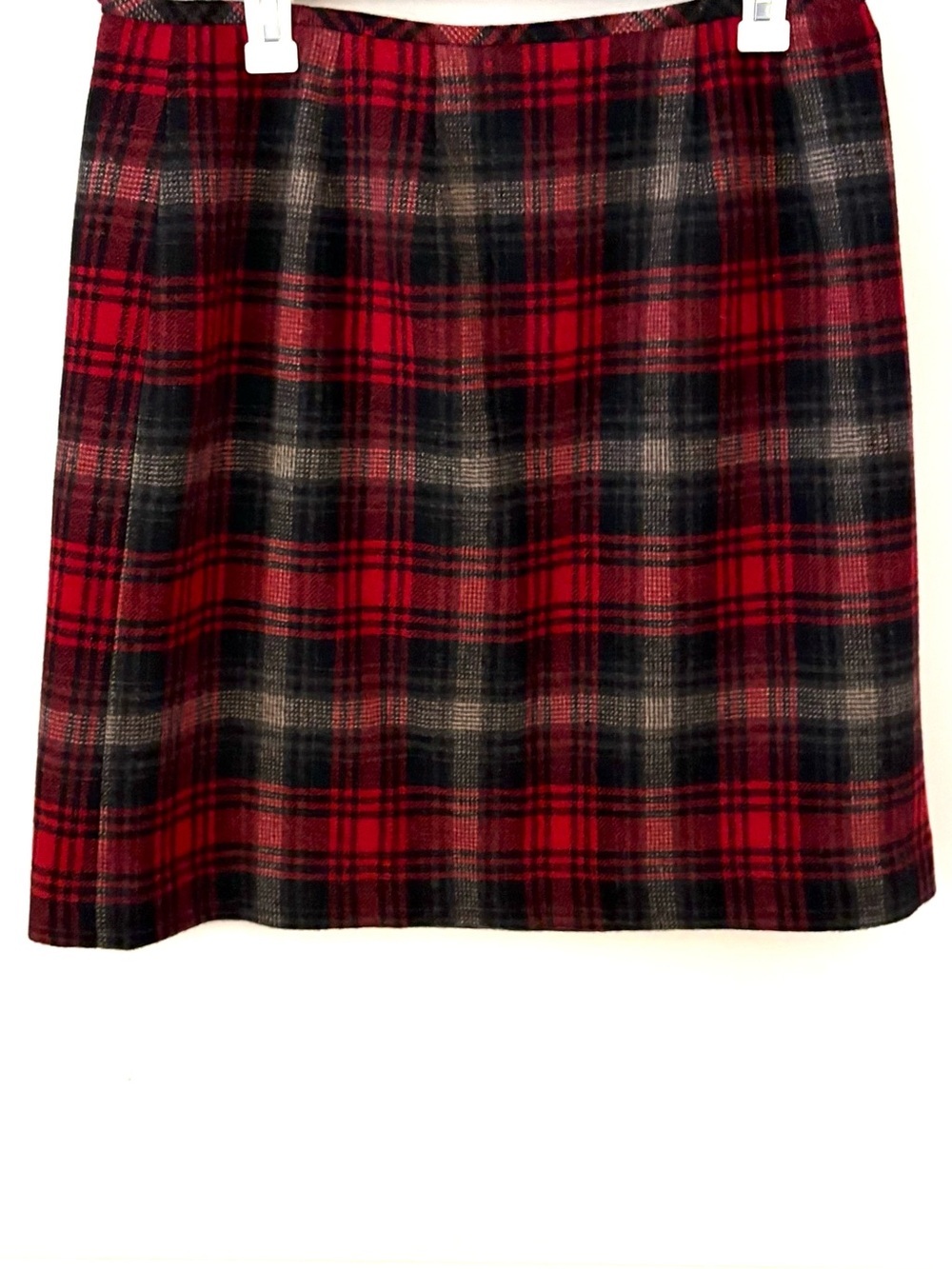 EDDIE BAUER Vintage Wool Wrap Skirt Red Tartan